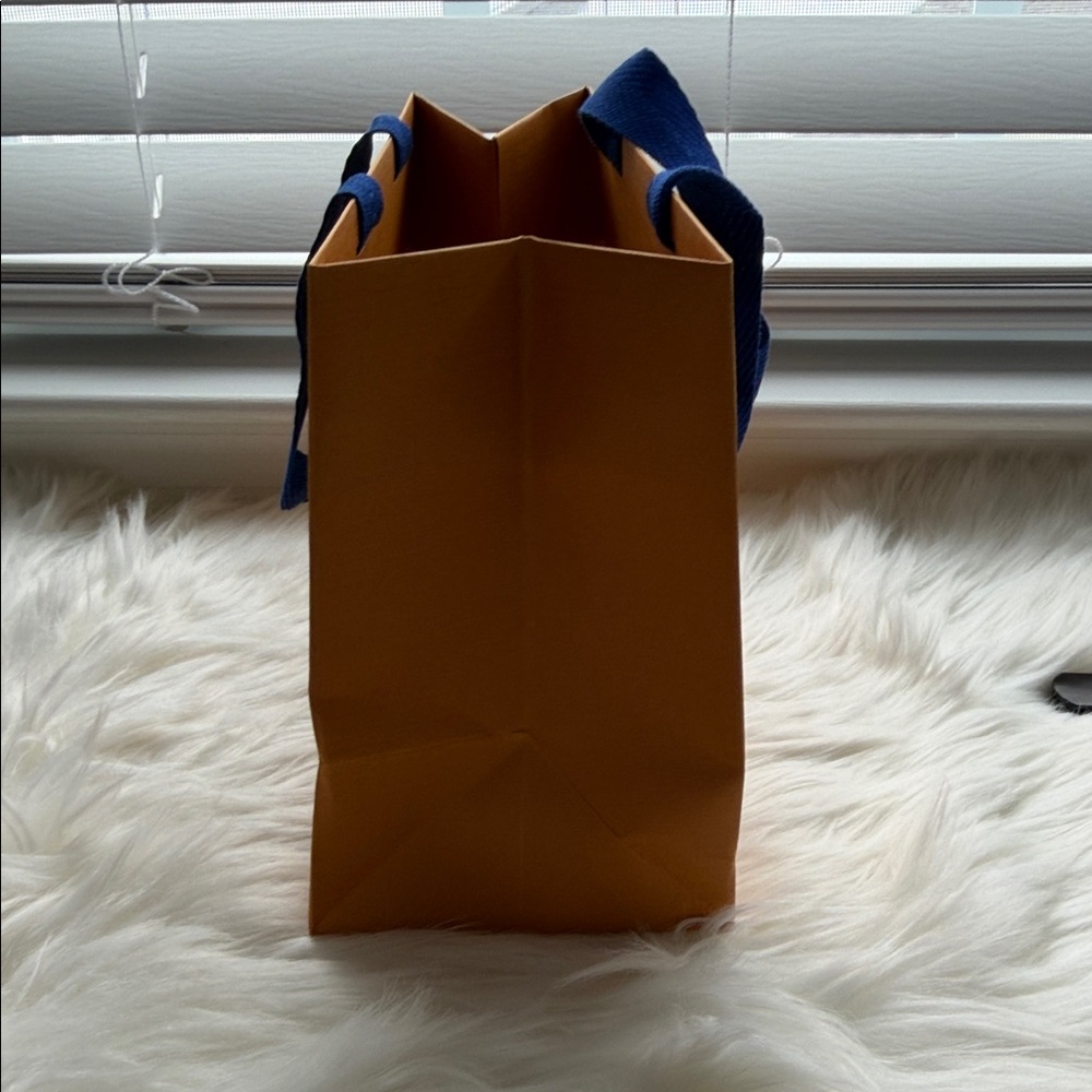Louis Vuitton Orange Shopping Bag with Blue Handles - Picture 9 of 11